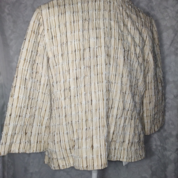 J.Jill Silk Neutral Striped Blazer - Picture 5 of 7